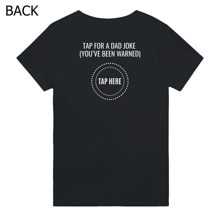 Tap For a Dad Joke Funny Cotton T-Shirt - Image 3