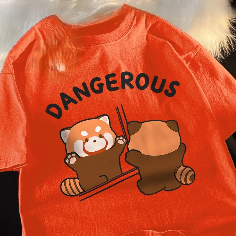 Dangerous Raccoon Looking In The Mirror T-Shirt - Image 2