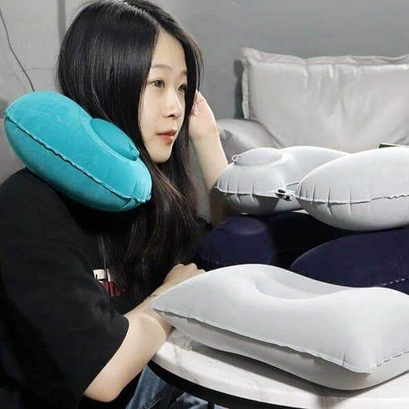 Inflatable Portable Comfy Travel Neck Pillow - Image 1