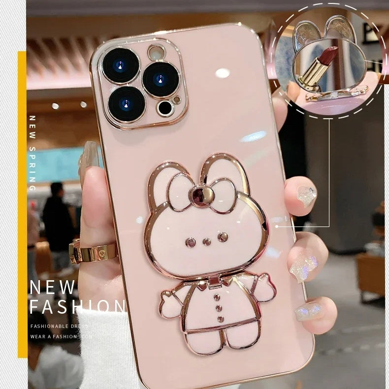 3D Bunny  Korean Style Mirror iPhone Case - Image 7