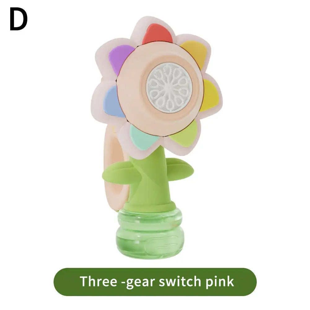 Electric Sunflower-Shaped Portable Kids Fun Bubble Maker Toy