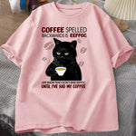 Coffee Spelled Backwards Cat Funny T-Shirt