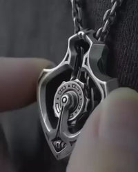 Mechanical Rotating Gear Vintage Necklace - Image 2
