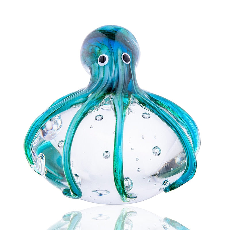 Handmade Colored Octopus Glass Ornament - Image 1