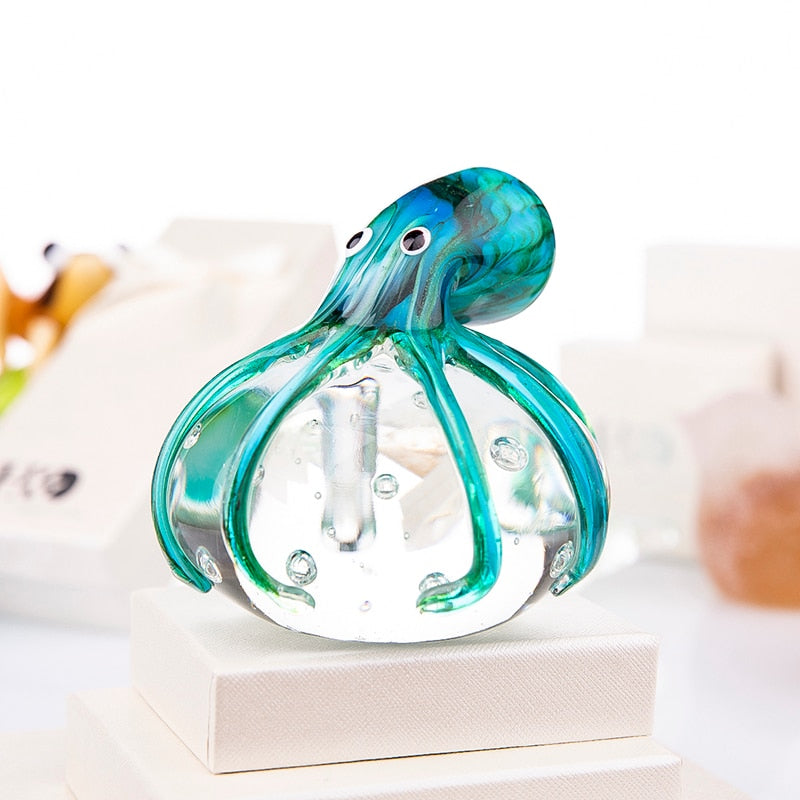 Handmade Colored Octopus Glass Ornament - Image 0
