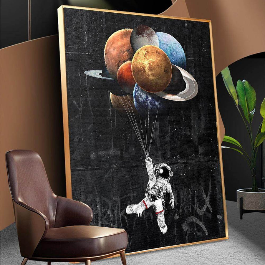 Dreaming Astronaut Space Canvas Painting - Image 0