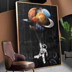 Dreaming Astronaut Space Canvas Painting - MaviGadget