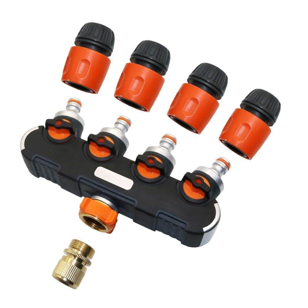 4-way Garden Hose Faucet Splitter Connector