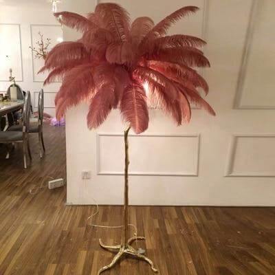 Icelandic Ostrich Feather Tree Lamp