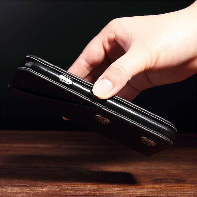 Retro Handmade Wallet Case for iPhone - Image 2