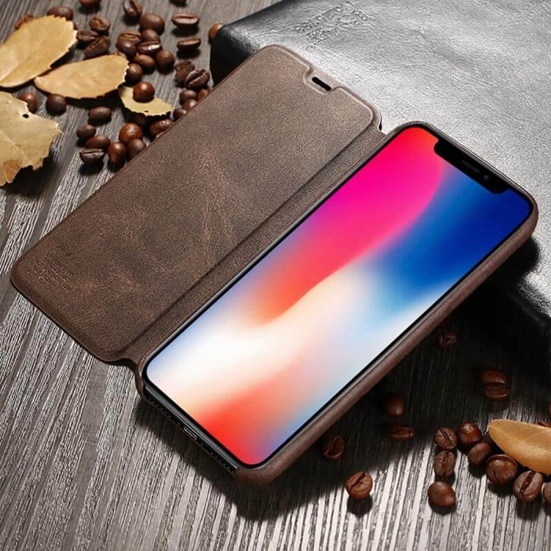 Ultra Thin Leather Flip Case For iPhone