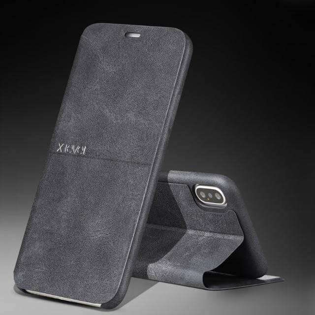 Ultra Thin Leather Flip Case For iPhone