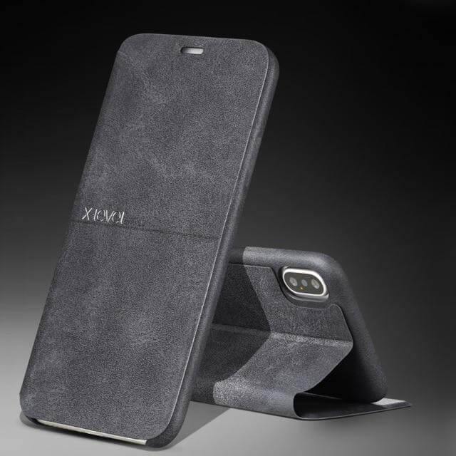 Ultra Thin Leather Flip Case For iPhone - Image 2