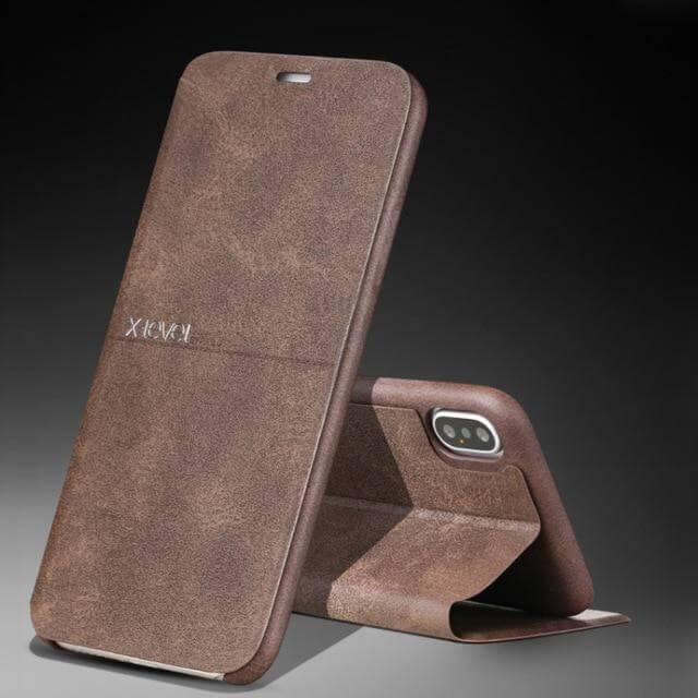 Ultra Thin Leather Flip Case For iPhone - Image 4