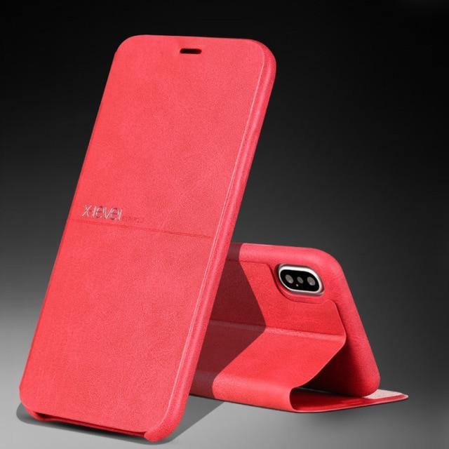 Ultra Thin Leather Flip Case For iPhone