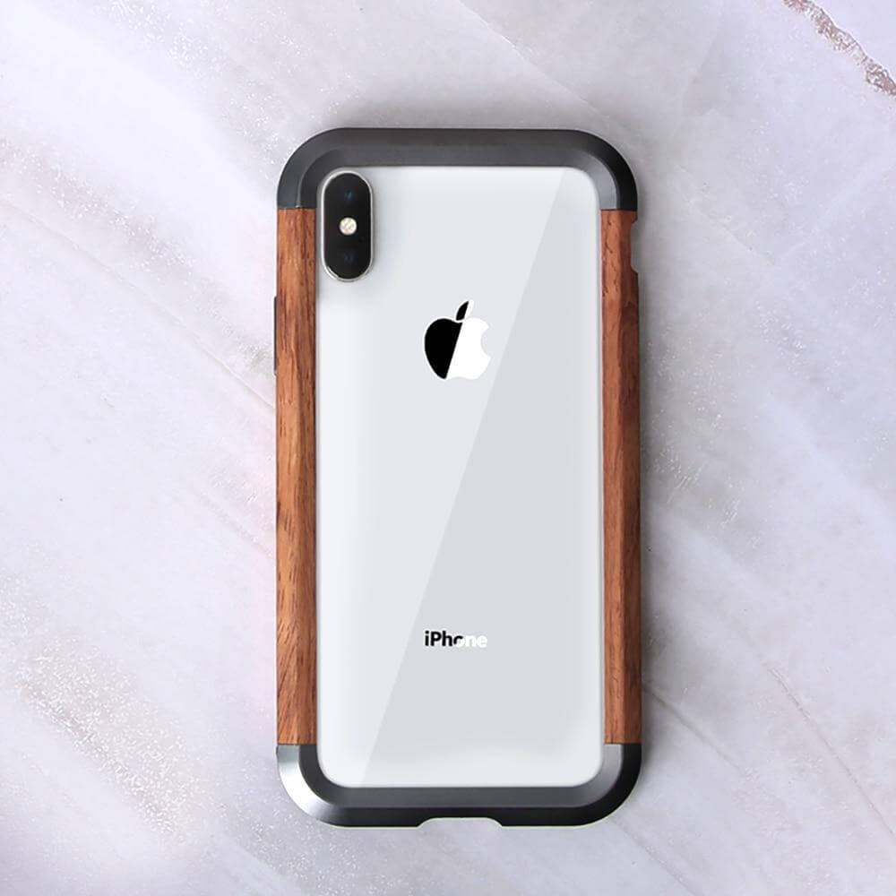 Real Wood Aluminum Metal Bumper Case For iPhone - MaviGadget