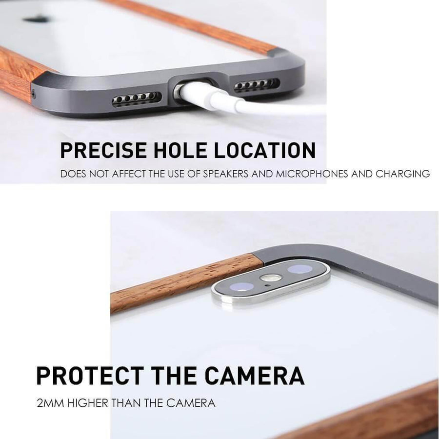 Real Wood Aluminum Metal Bumper Case For iPhone - Image 4
