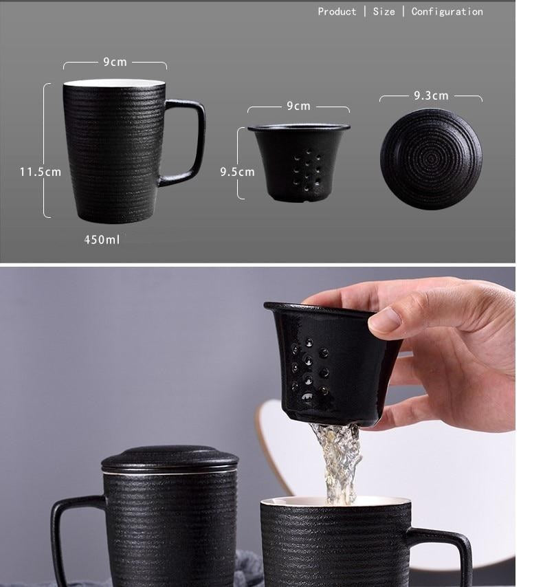 Ceramic Tea Infuser Mug With Lid