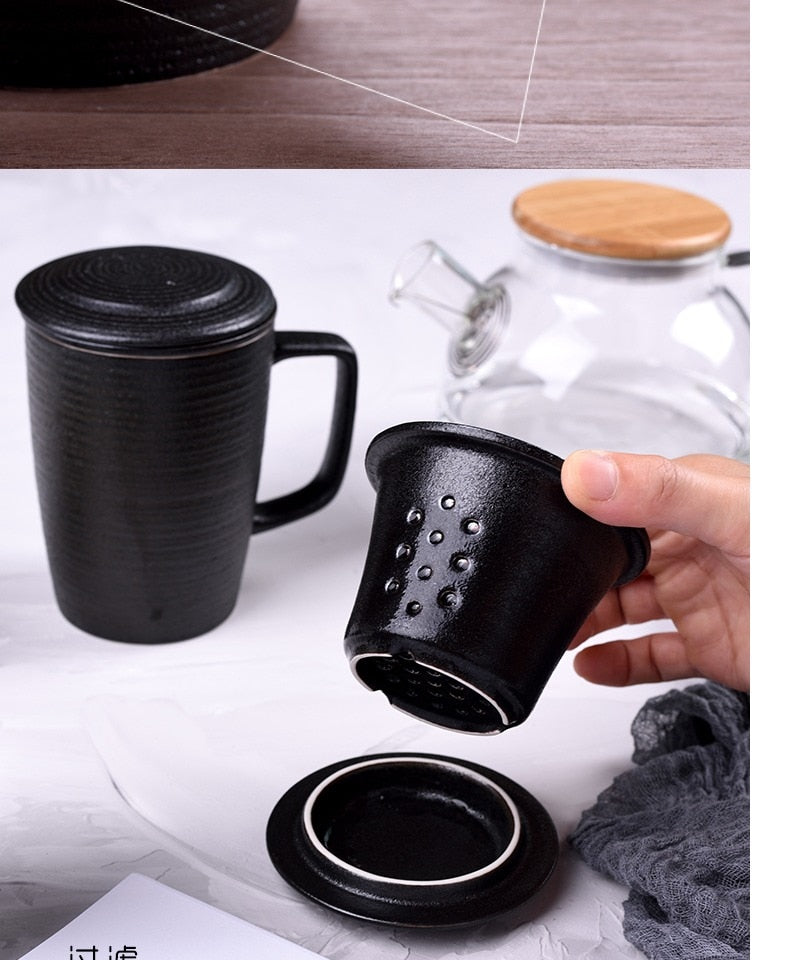 Ceramic Tea Infuser Mug With Lid - Image 3
