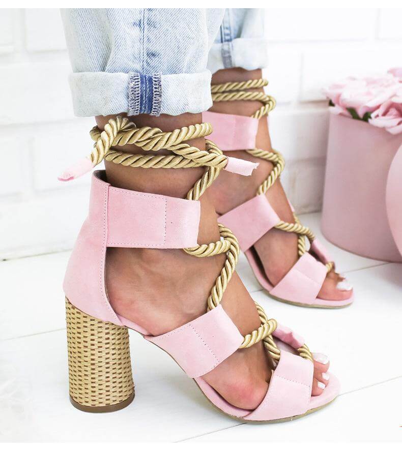 Lace Up Colorful Gladiator Sandals - Image 15