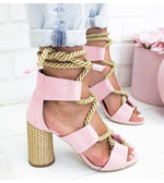 Lace Up Colorful Gladiator Sandals