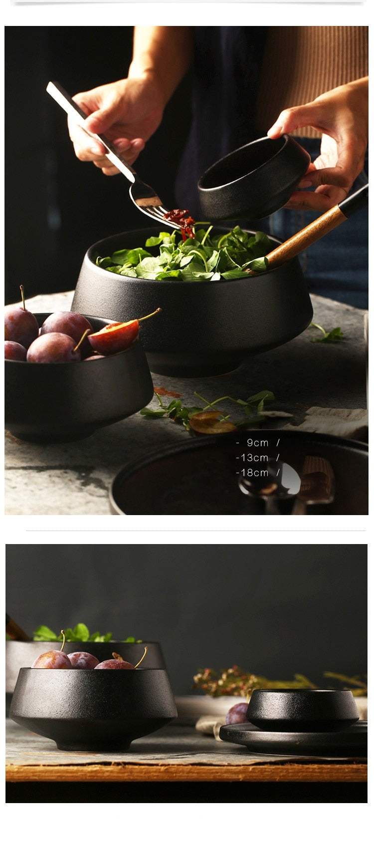 Elegant Matte Black Snack Bowl