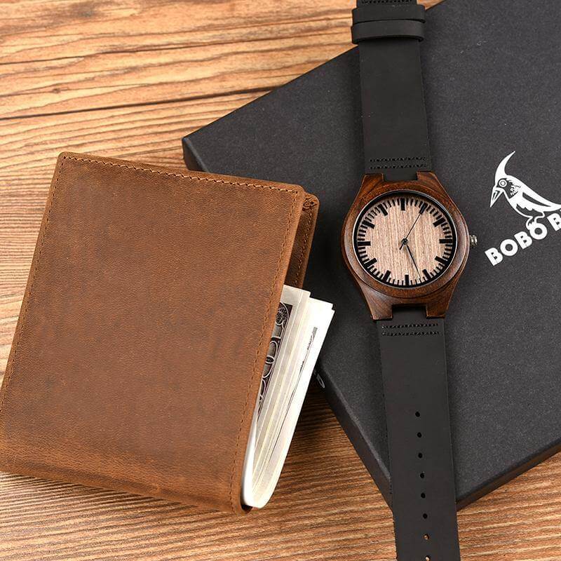 Personalized Men Watch and Wallet Gift Set