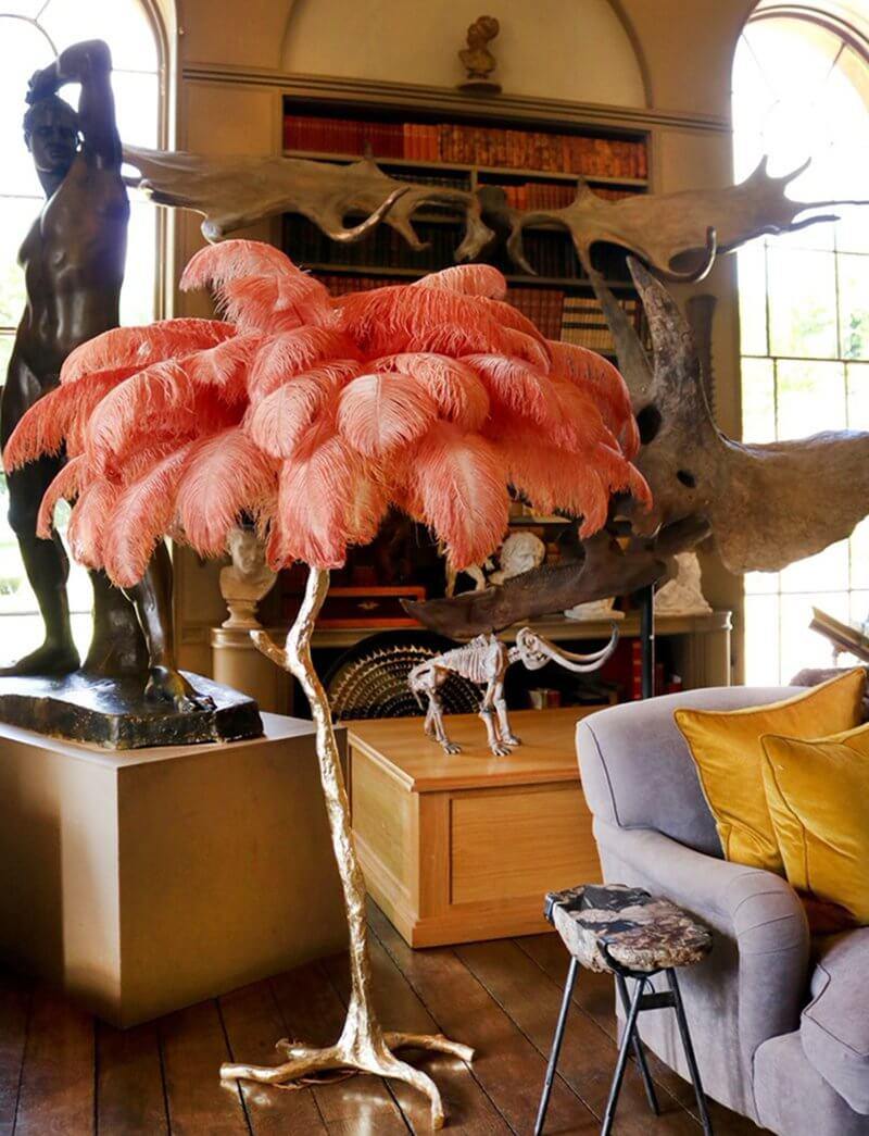 Icelandic Ostrich Feather Tree Lamp - Image 15