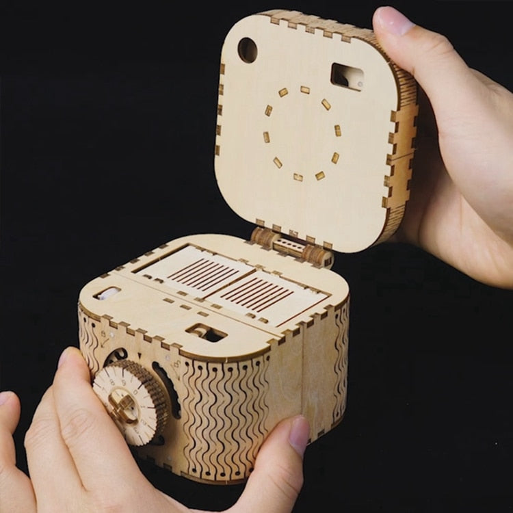 3D Wooden Puzzle Jewelry Storage Box - Image 1