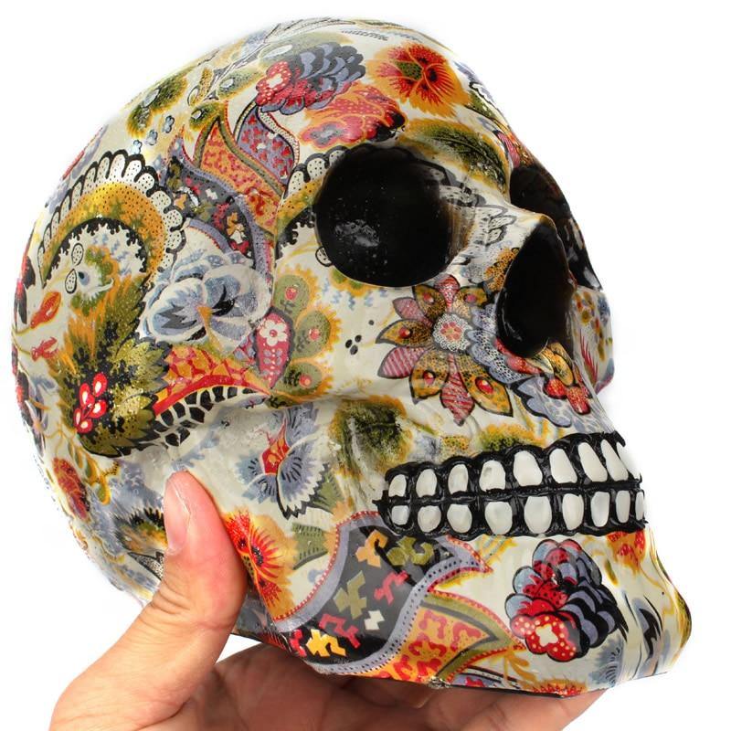 Creative Colorful Resin Skull Halloween Party Decoration - MaviGadget