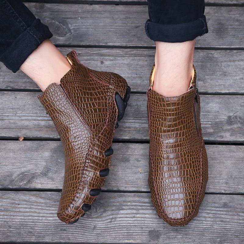 Leather Vintage Outdoor Fur Winter Ankle Boots - Image 6