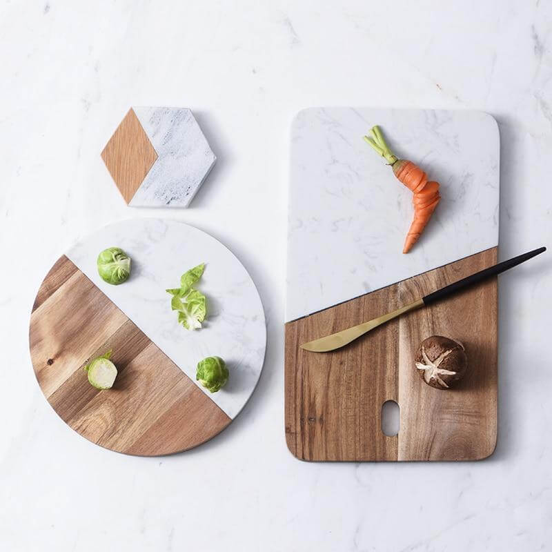 Luxury Marble-Wood Cheese Board