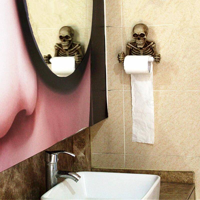 Gothic Skull Toilet Paper Holder Rack - MaviGadget