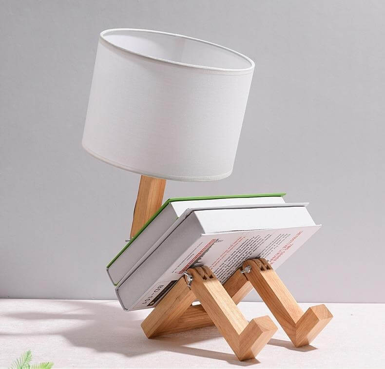 Creative Book Holder Robot Shape Table Lamp - Image 1