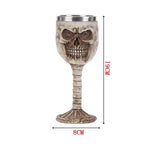 Stainless Steel Skull Gothic Goblet Cocktail Glass