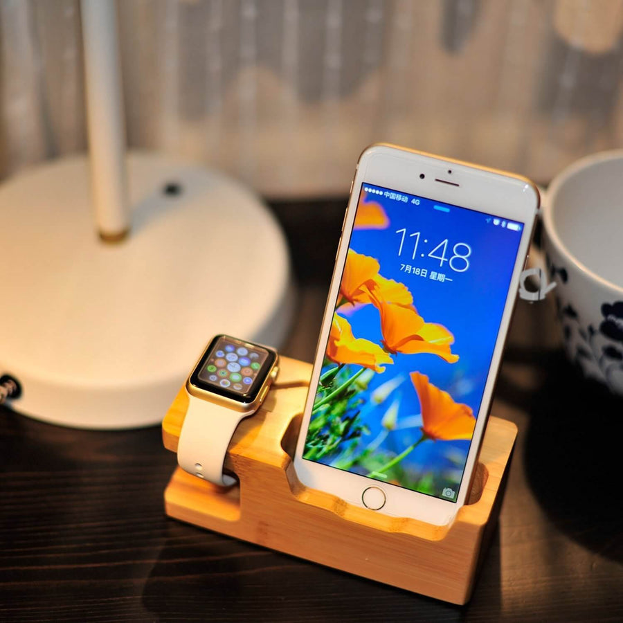 Bamboo Wood Charger Station for Apple Products - Image 4