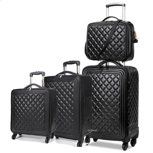 High Capacity Luxury Retro PU Leather Suitcases - Image 0