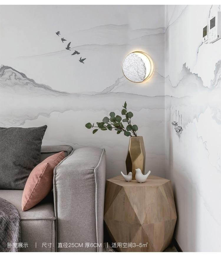 Waning Gibbous Moon Led Marble Wall Lamp - Image 8
