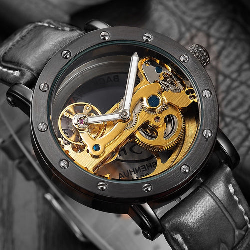 Relogios Elegant Transparent Mechanical Men Watch - Image 0