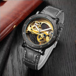 Relogios Elegant Transparent Mechanical Men Watch