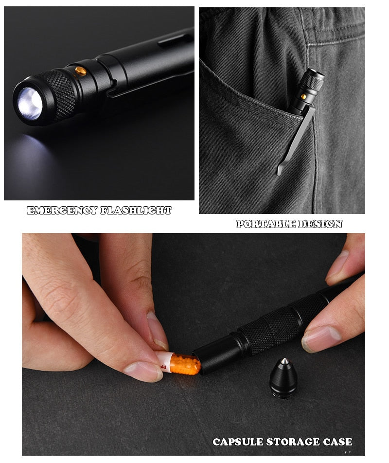 Multifunctional Military Style Emergency Tactical FlashPen - Image 2