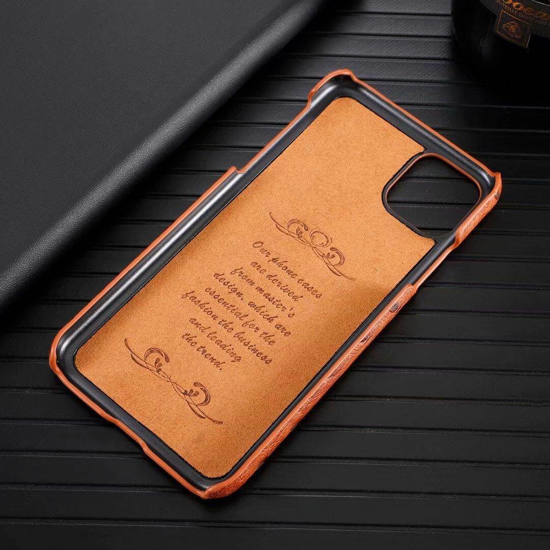 Genuine Leather Ostrich Pattern iPhone Case