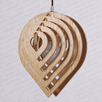 Wooden Water Drop Shaped Pendant Light