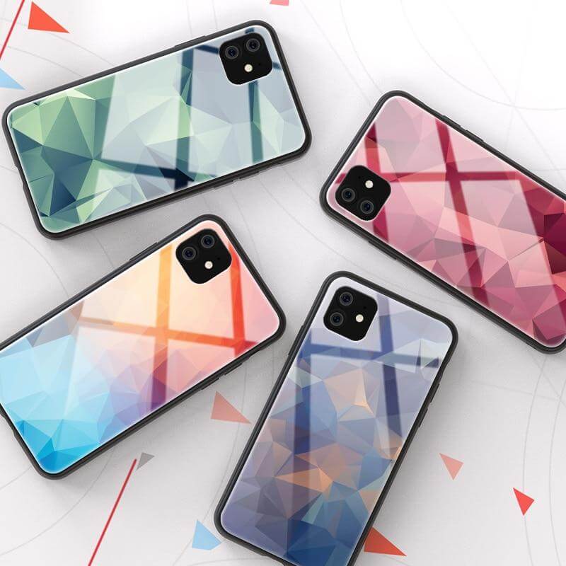 Tempered Glass Colorful Geometric iPhone Cases - Image 0