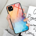 Tempered Glass Colorful Geometric iPhone Cases