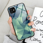 Tempered Glass Colorful Geometric iPhone Cases