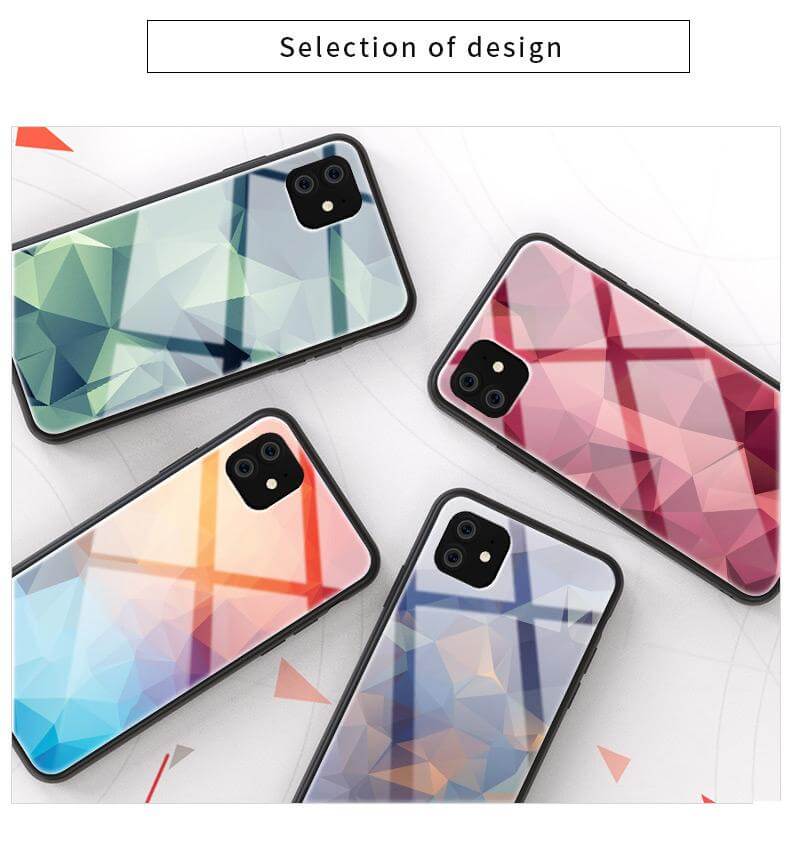 Tempered Glass Colorful Geometric iPhone Cases