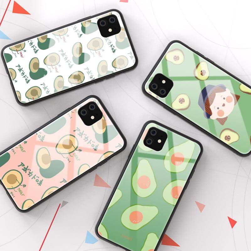 Tempered Glass Avocado iPhone 11 Cases - Image 0