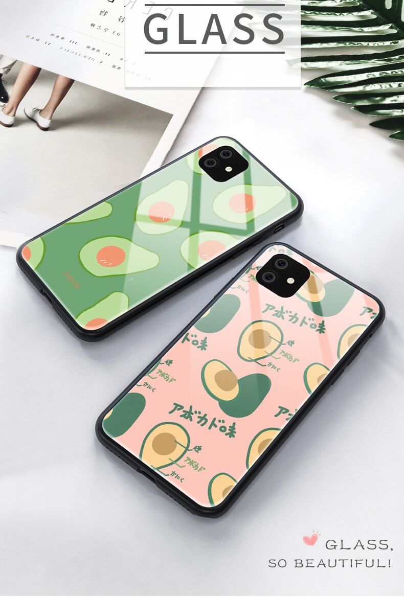 Tempered Glass Avocado iPhone 11 Cases