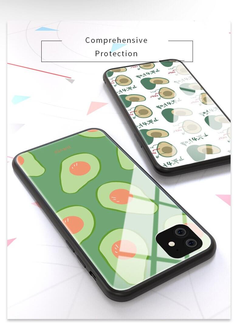 Tempered Glass Avocado iPhone 11 Cases